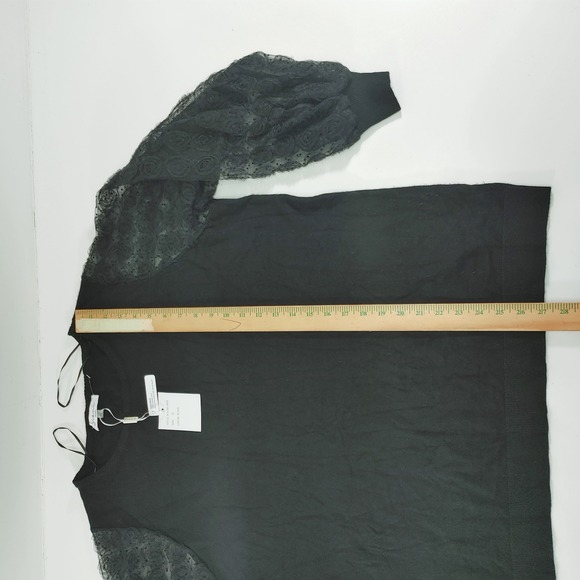 Sioni Milano Black Lace Sleeve Pullover Top Plus Size 1X New with Tags - Picture 5 of 8